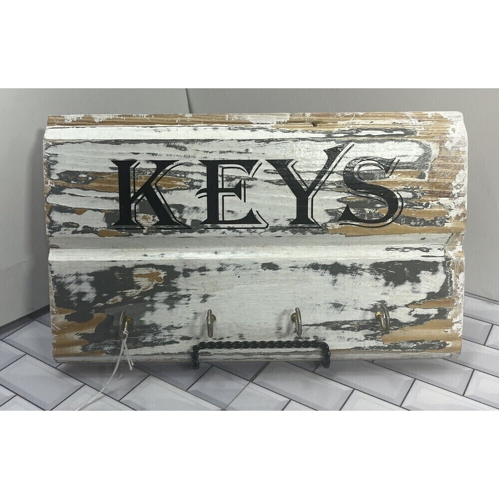 Artisan Made Wooden Plaque “KEYS” Home Decor Modern Farmhouse
